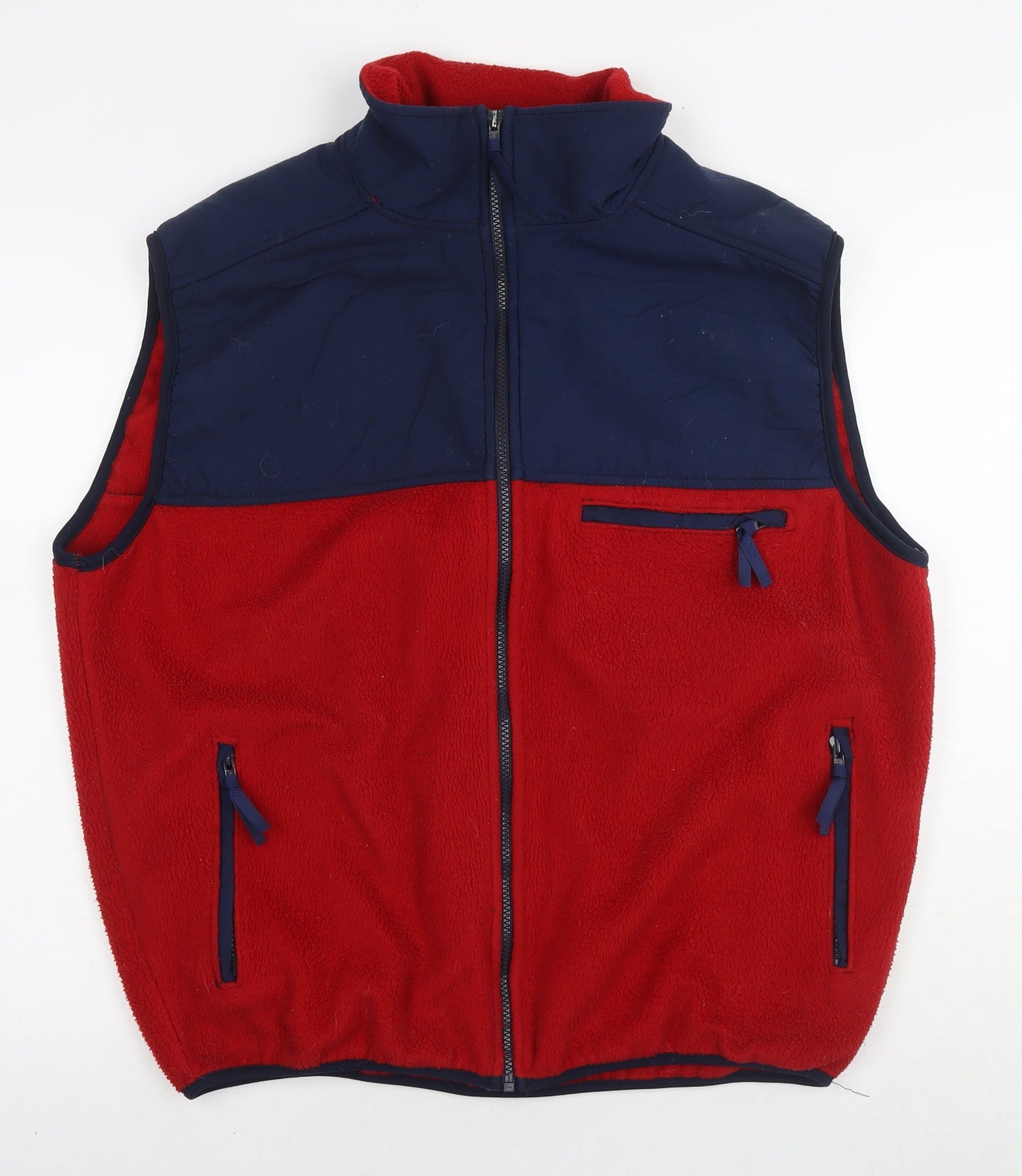 Mens UK Size One Size Get Fleeced Red Gilet