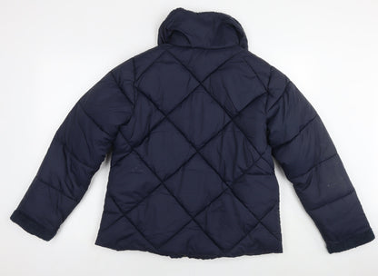 Maine Womens Blue Quilted Jacket Size 12 Zip