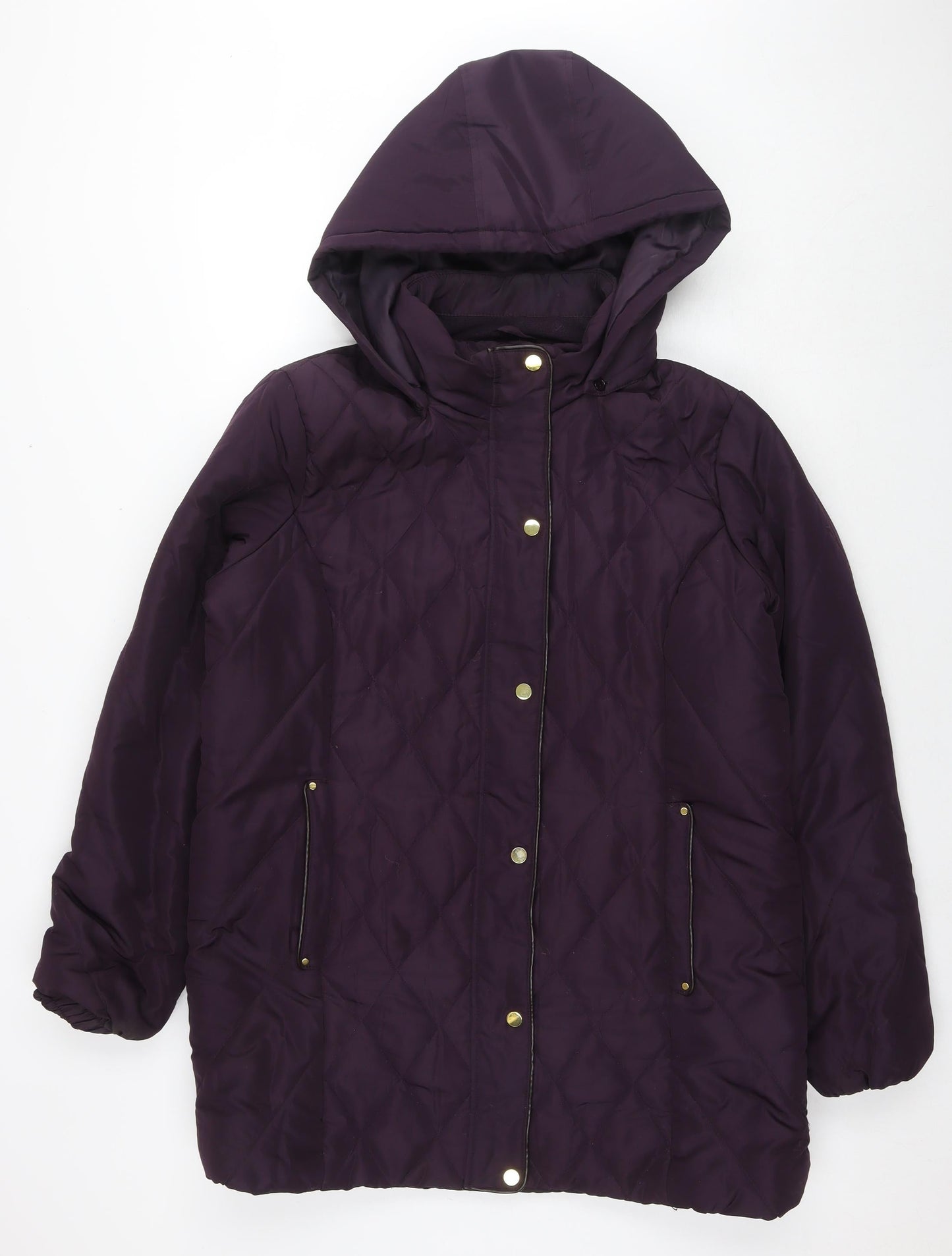 Womens UK Size 16 EWM Purple Quilted Coat