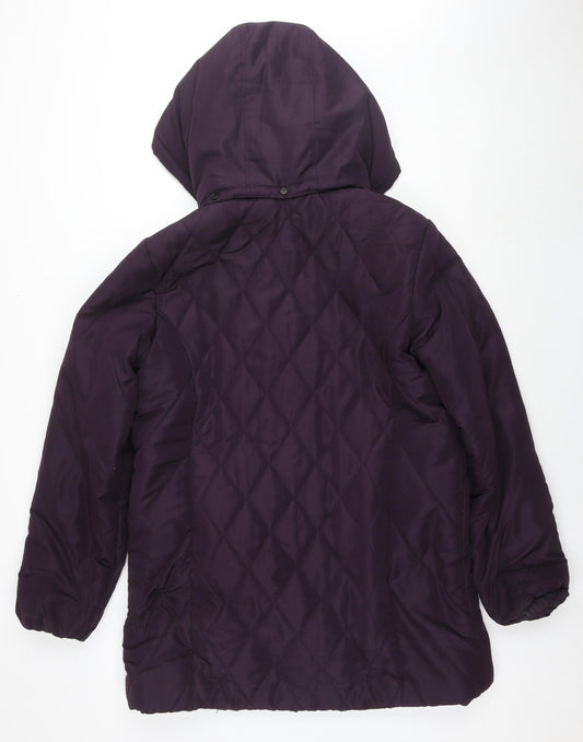 Womens UK Size 16 EWM Purple Quilted Coat