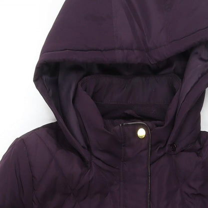 Womens UK Size 16 EWM Purple Quilted Coat