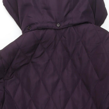 Womens UK Size 16 EWM Purple Quilted Coat