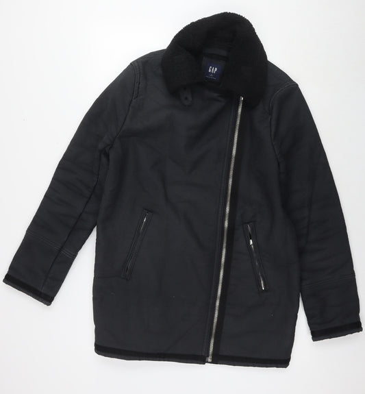 Gap Womens Black Overcoat Coat Size S Zip
