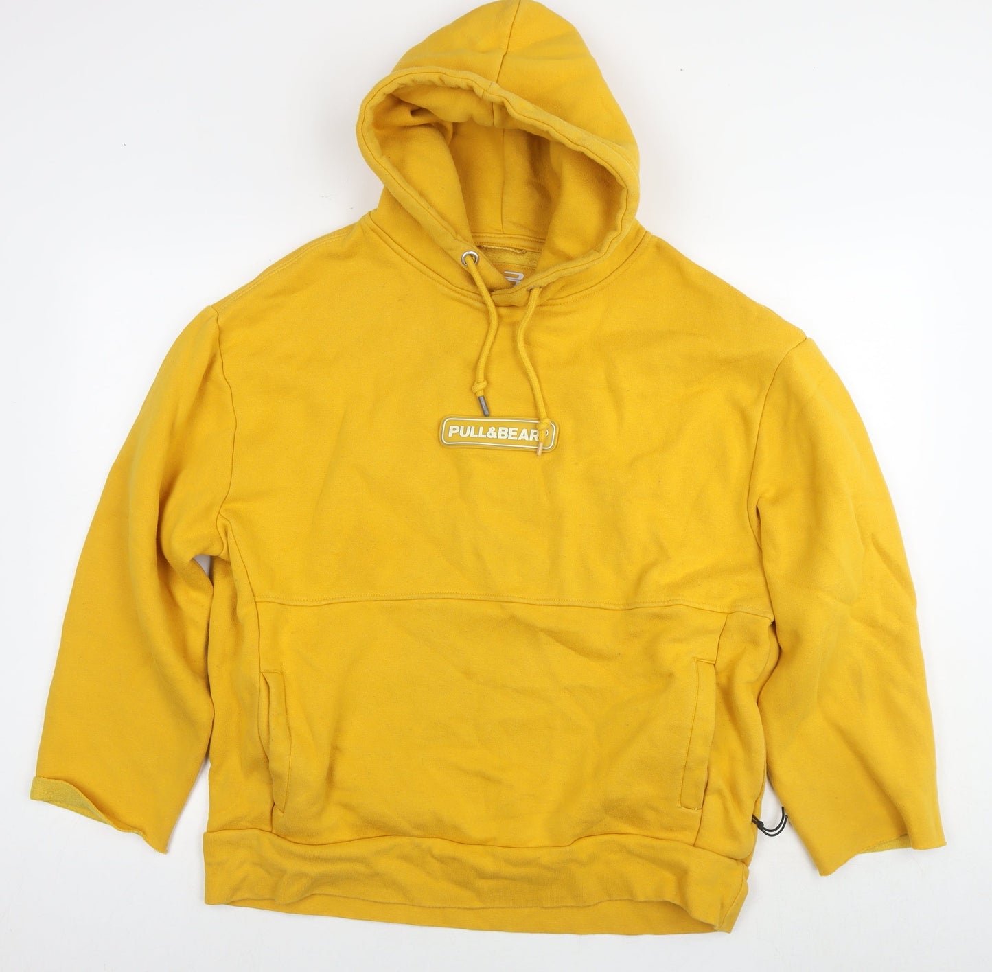 Womens UK Size L Pull&Bear Yellow Pullover Hoodie