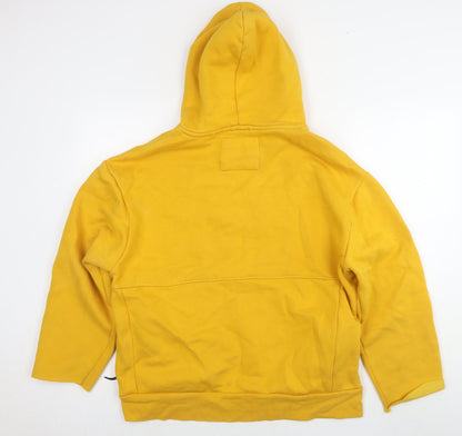 Womens UK Size L Pull&Bear Yellow Pullover Hoodie