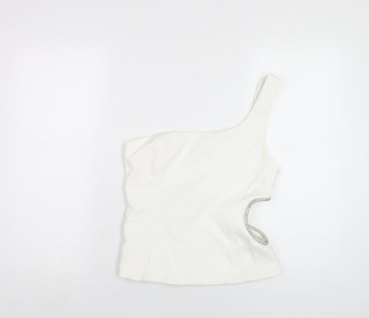 Womens UK Size M Zara White Basic T-Shirt