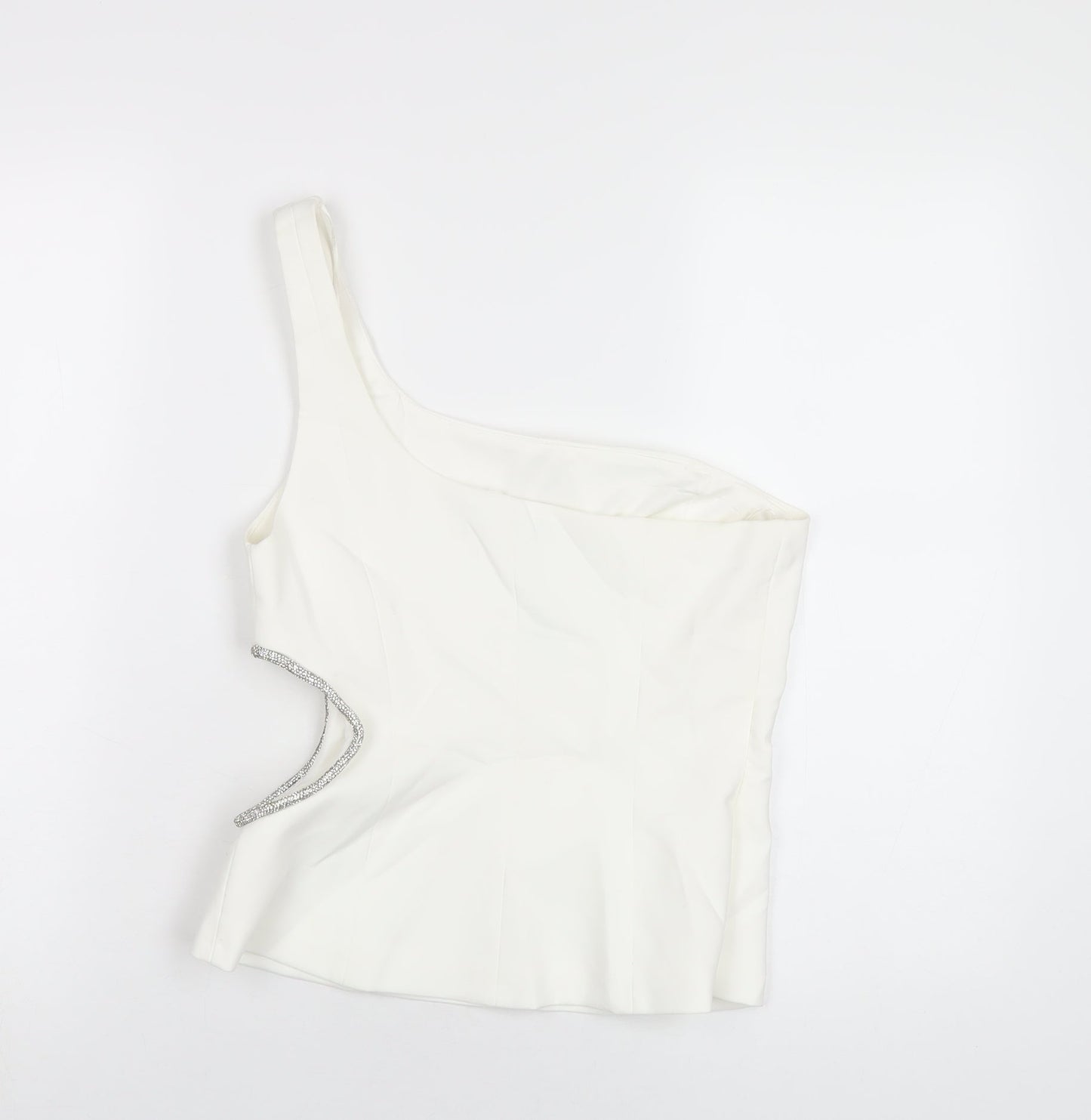 Womens UK Size M Zara White Basic T-Shirt