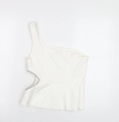 Womens UK Size M Zara White Basic T-Shirt