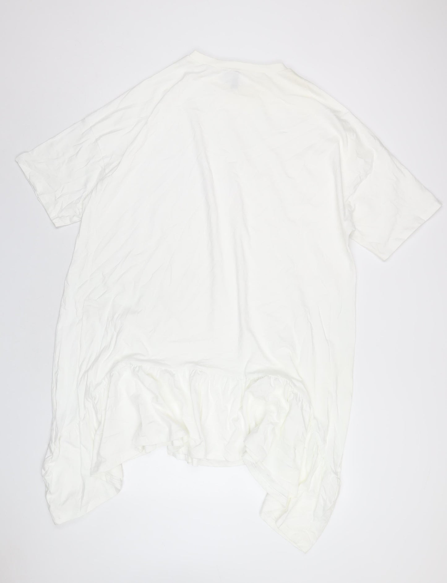 ASOS Womens White Cotton T-Shirt Dress Size 16 Round Neck Pullover