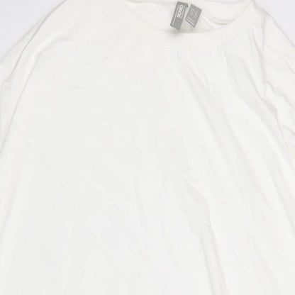 ASOS Womens White Cotton T-Shirt Dress Size 16 Round Neck Pullover
