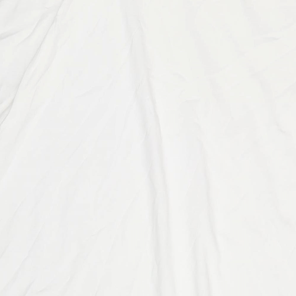 ASOS Womens White Cotton T-Shirt Dress Size 16 Round Neck Pullover