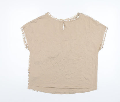 Womens UK Size 12 Marks and Spencer Beige Basic T-Shirt