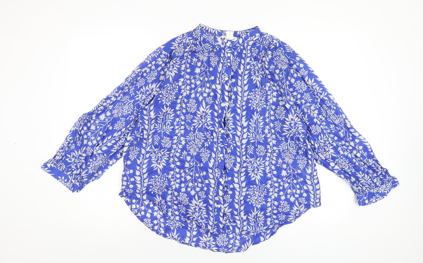 Womens UK Size S H&M Blue Basic Button-Up