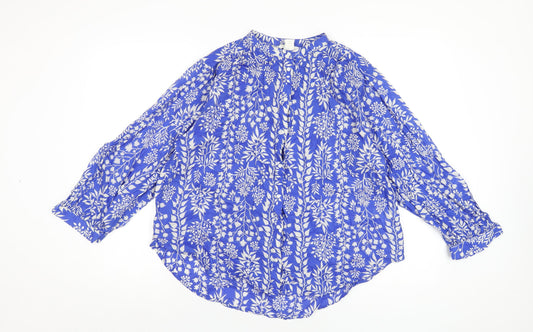 Womens UK Size S H&M Blue Basic Button-Up