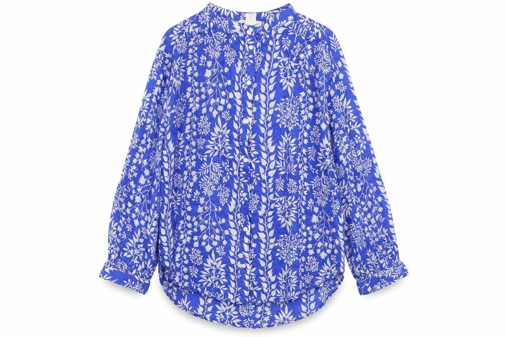 Womens UK Size S H&M Blue Basic Button-Up