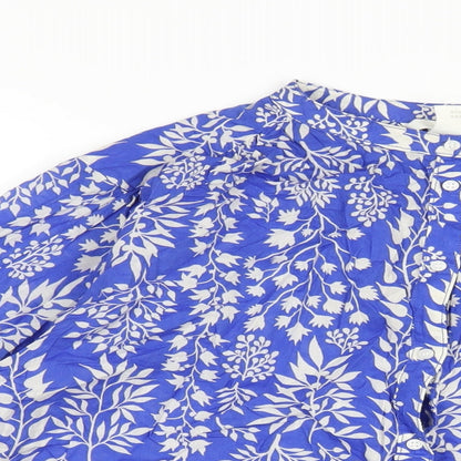 Womens UK Size S H&M Blue Basic Button-Up