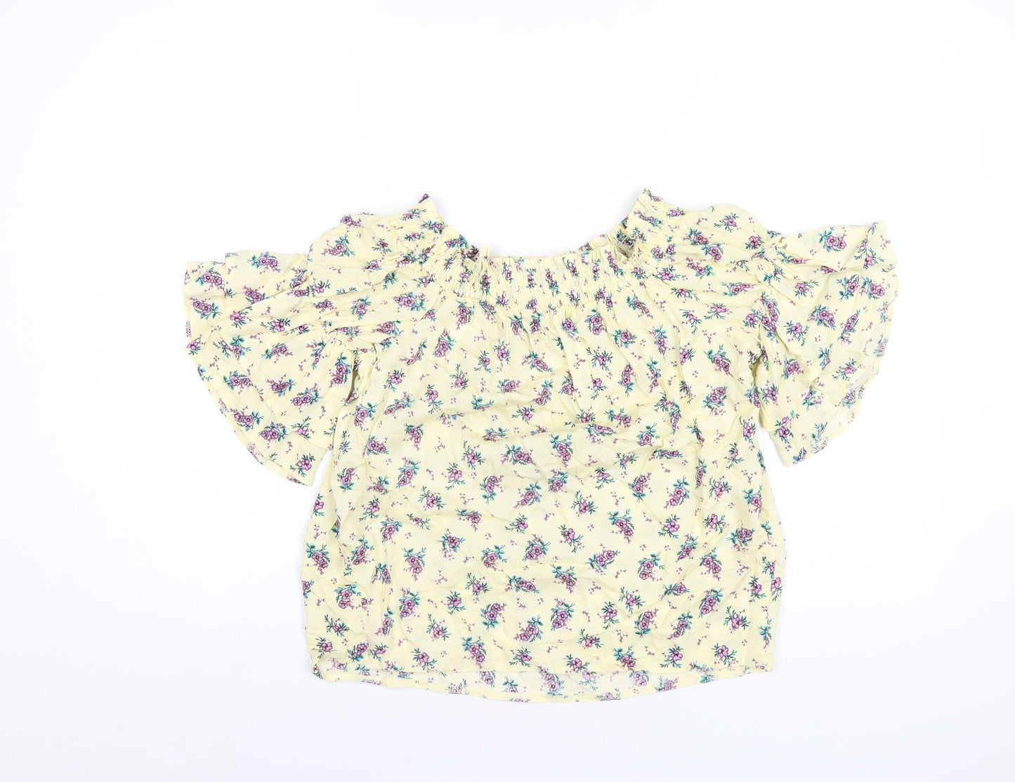 Womens UK Size 8 New Look Yellow Basic T-Shirt