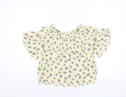 Womens UK Size 8 New Look Yellow Basic T-Shirt