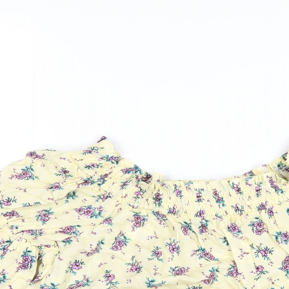 Womens UK Size 8 New Look Yellow Basic T-Shirt