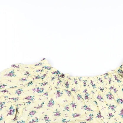 Womens UK Size 8 New Look Yellow Basic T-Shirt