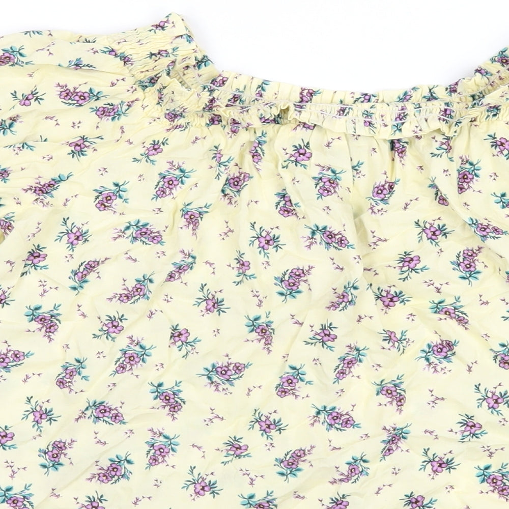 Womens UK Size 8 New Look Yellow Basic T-Shirt