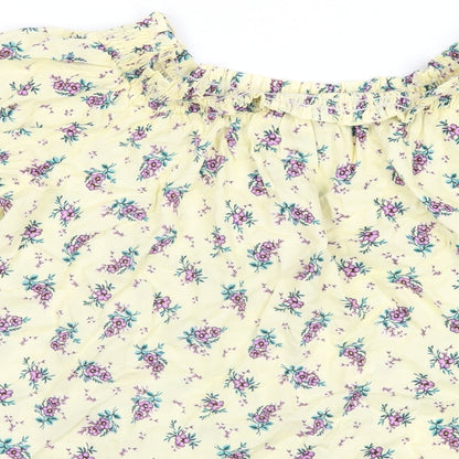Womens UK Size 8 New Look Yellow Basic T-Shirt