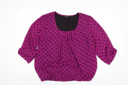 Womens UK Size 14 Body Flirt Purple Basic T-Shirt