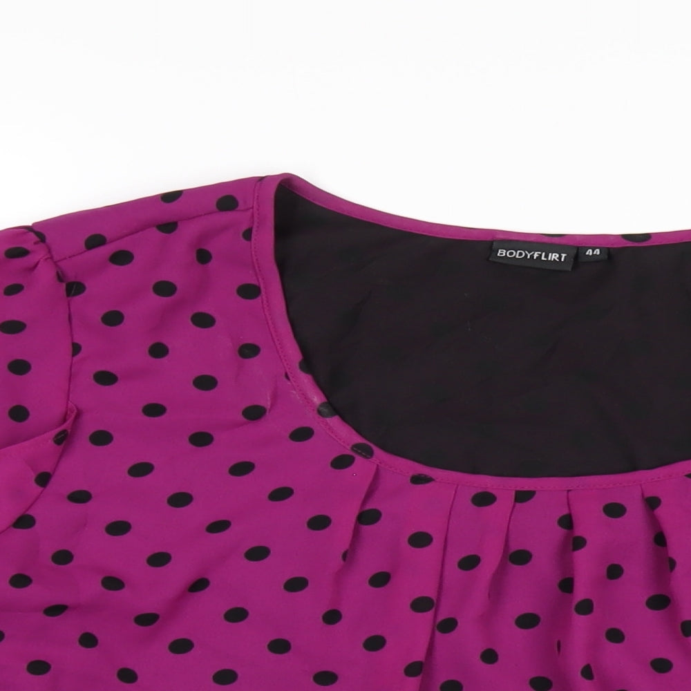 Womens UK Size 14 Body Flirt Purple Basic T-Shirt