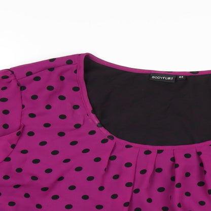 Womens UK Size 14 Body Flirt Purple Basic T-Shirt