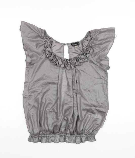 Womens UK Size 8 River Island Grey Basic Blouse