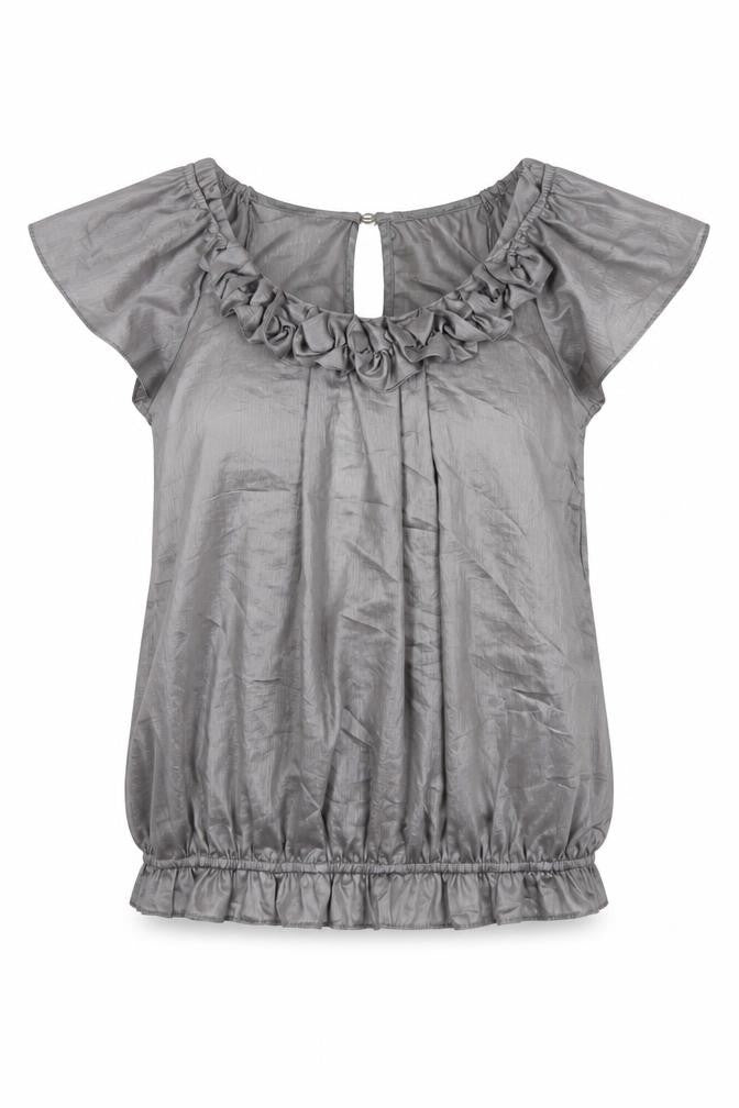 Womens UK Size 8 River Island Grey Basic Blouse