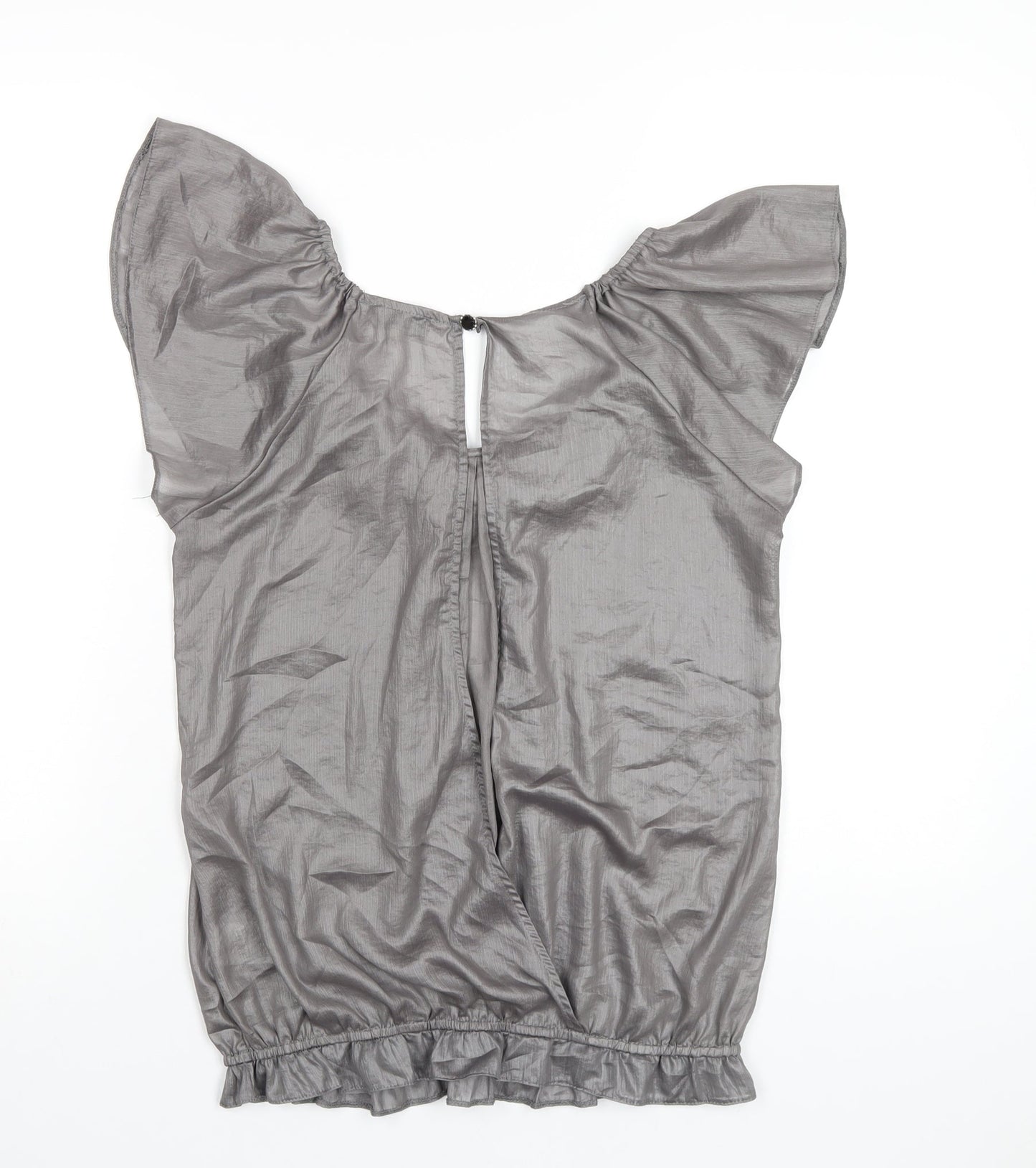 Womens UK Size 8 River Island Grey Basic Blouse