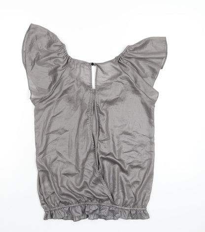 Womens UK Size 8 River Island Grey Basic Blouse