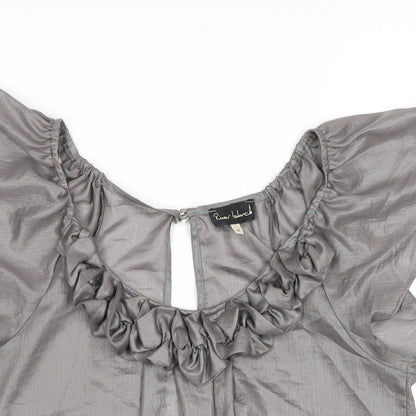 Womens UK Size 8 River Island Grey Basic Blouse