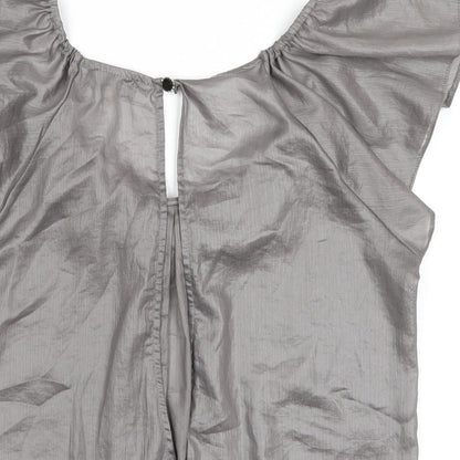 Womens UK Size 8 River Island Grey Basic Blouse