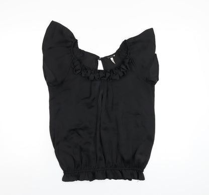 Womens UK Size 8 River Island Black Basic Blouse