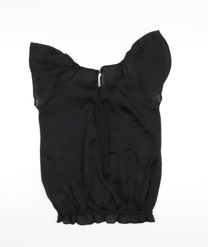 Womens UK Size 8 River Island Black Basic Blouse