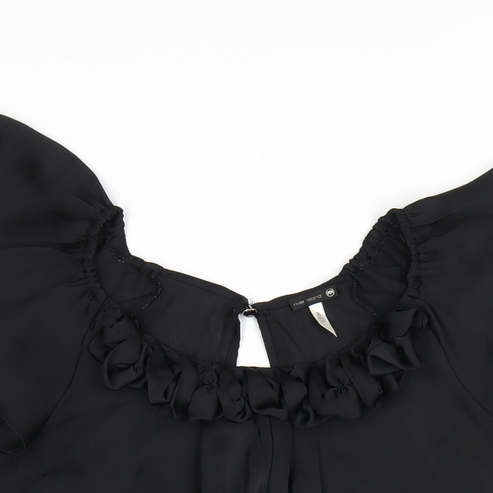 Womens UK Size 8 River Island Black Basic Blouse