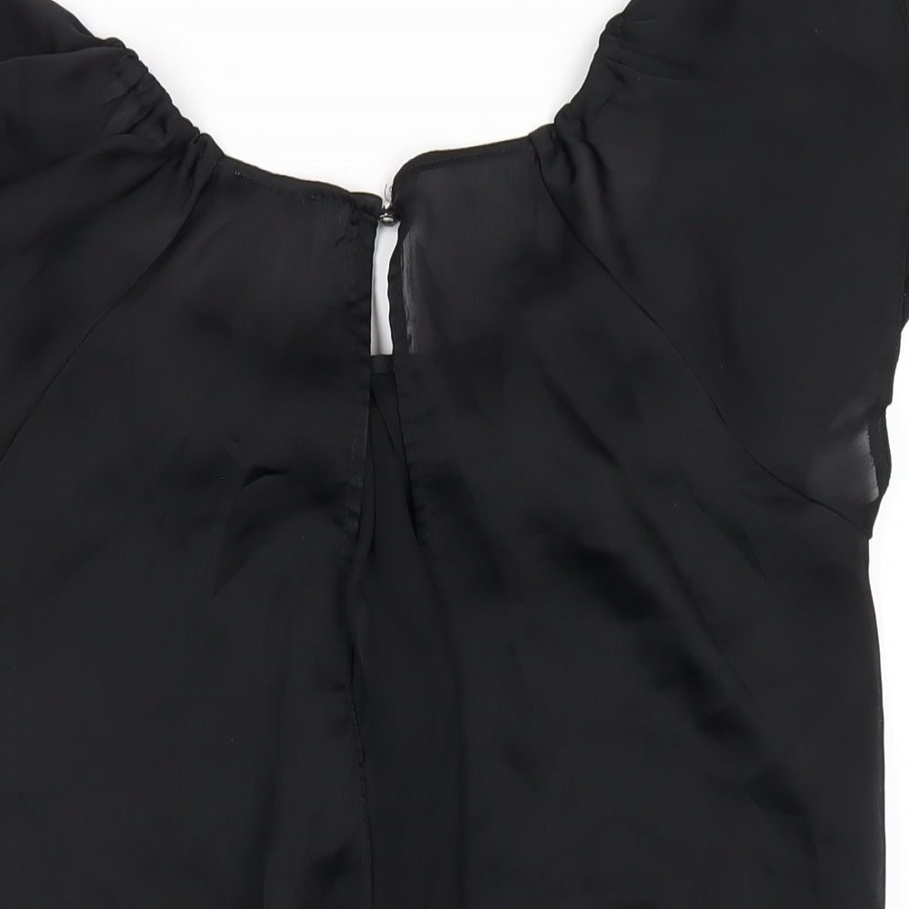 Womens UK Size 8 River Island Black Basic Blouse