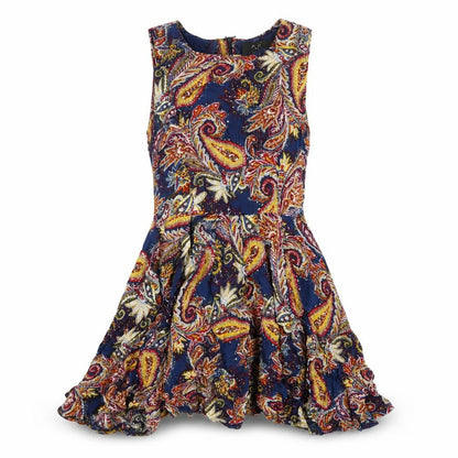 AX Paris Womens Multicoloured Geometric Viscose A-Line Size 10 Round Neck Zip