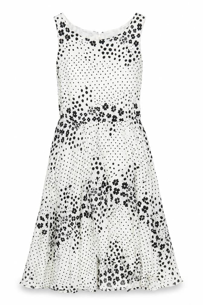 Gap Womens White Geometric Cotton A-Line Size 8 Round Neck Zip