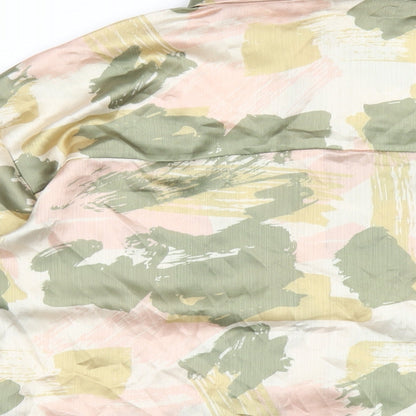 Brand and care label for River Island girls’ multicoloured geometric polyester basic button-up, years collared button