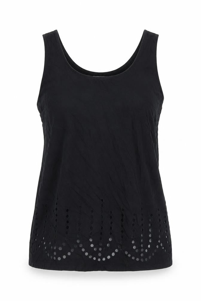 Gap Womens Black Cotton Basic Tank Size S Scoop Neck