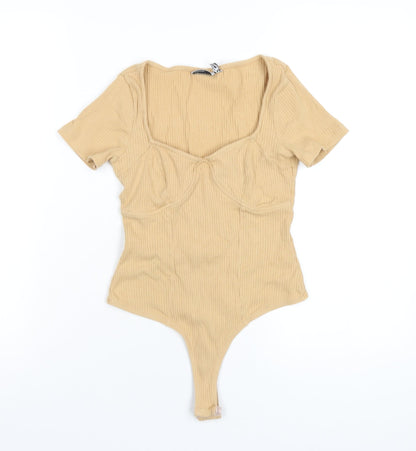 Womens UK Size 8 ASOS One-Piece Beige Bodysuit
