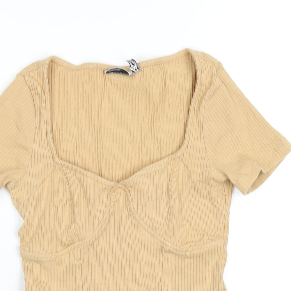 Womens UK Size 8 ASOS One-Piece Beige Bodysuit