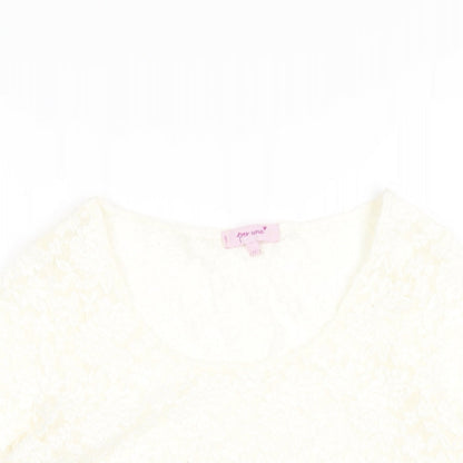 Womens UK Size 12 Per Una Ivory Basic T-Shirt