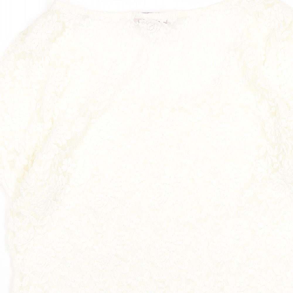 Womens UK Size 12 Per Una Ivory Basic T-Shirt