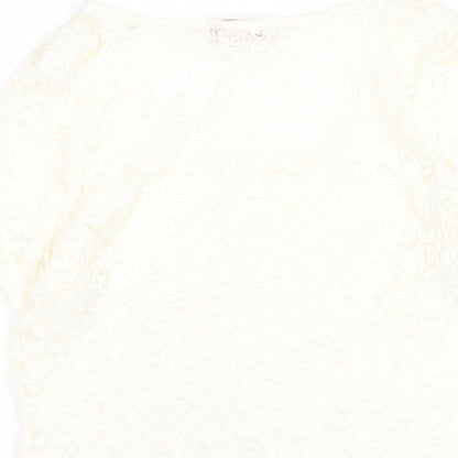 Womens UK Size 12 Per Una Ivory Basic T-Shirt