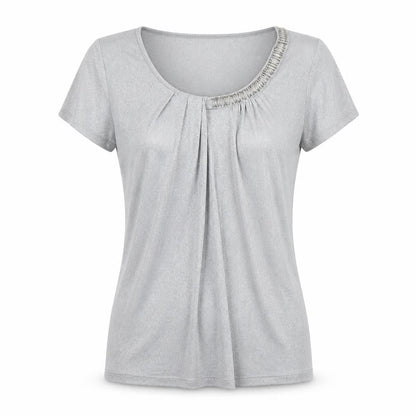 Womens UK Size 14 Per Una Grey Basic T-Shirt