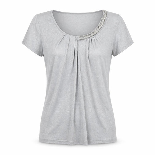 Womens UK Size 14 Per Una Grey Basic T-Shirt